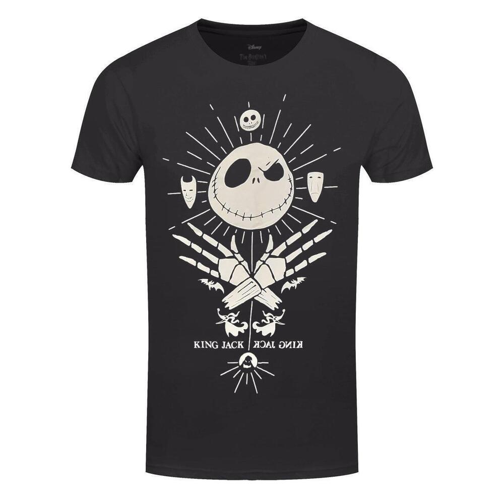 Nightmare Before Christmas Mystic Jack Mens Black Acid Wash Tshirt